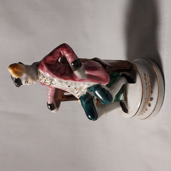 Vintage Made In Occupied Japan  Man French English Man Sitting on Bench - Picture 3 of 8